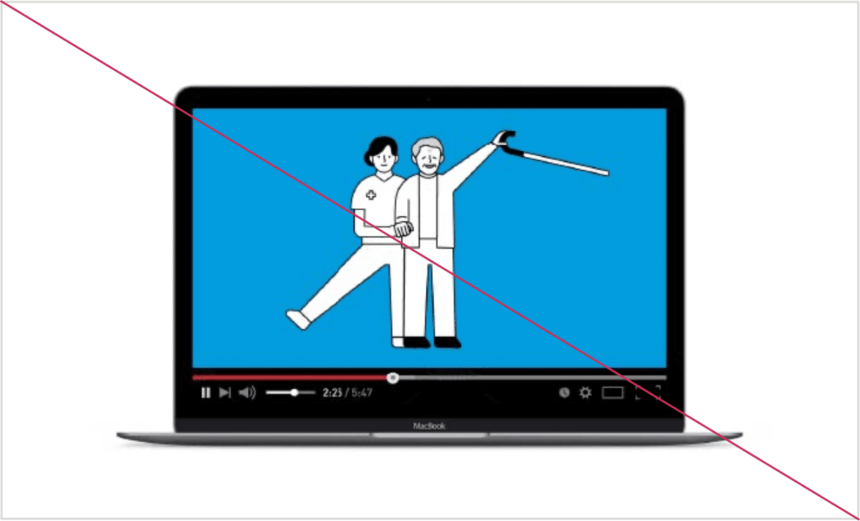 Video featuring cartoon Illustration of doctor and patient.