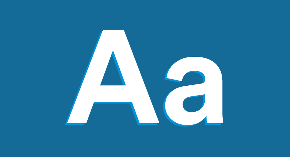 Large uppercase and lowercase “A” with slight offset.
