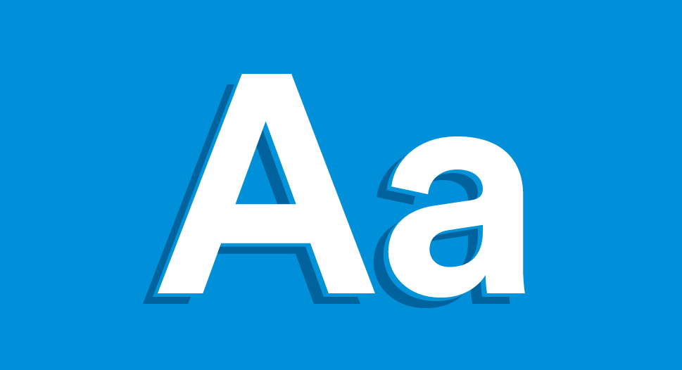 Large uppercase and lowercase “A” with offset.